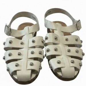 Sandals Womens White Studded Gladiator Strap Size 10 Universal Thread NWT